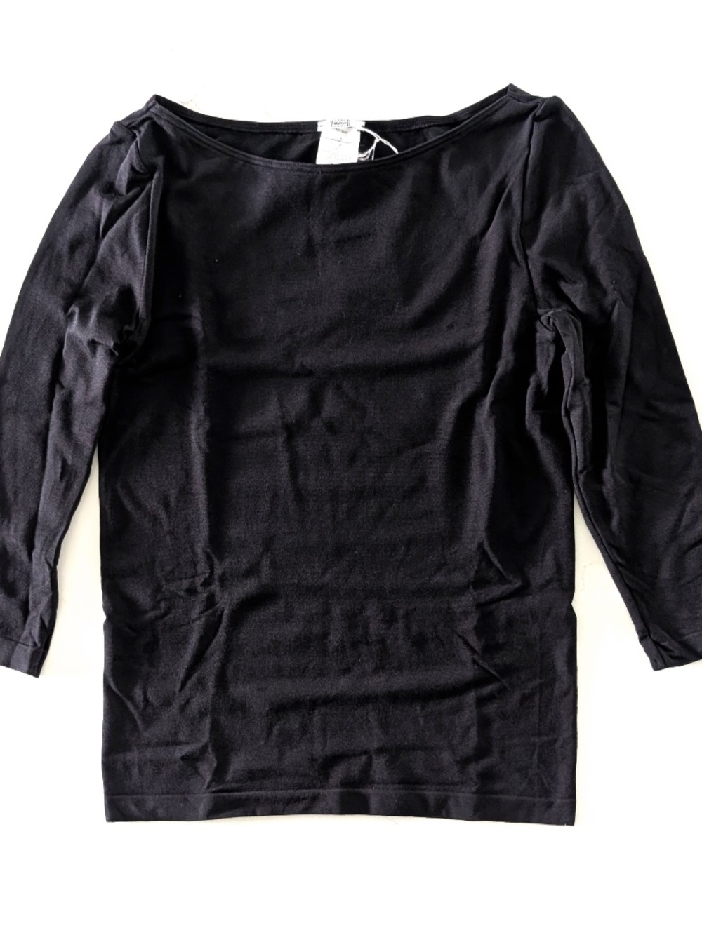 Wolford Cordoba Long Sleeve Top Black Size Small Shimmer Boatneck $225 New